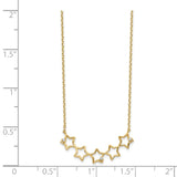 14K Stars CZ with 2IN EXT Necklace-WBC-SF2791-18