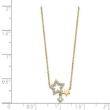 14K Stars CZ Dangle with 2IN EXT Necklace-WBC-SF2792-18