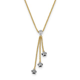 14k Two-tone Diamond-cut 3-Stars w/2in Ext.Necklace-WBC-SF2793-16