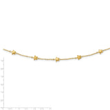 14K Polished Stars with 2 in ext Necklace-WBC-SF2794-16.5