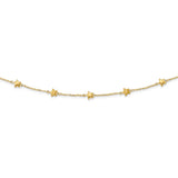 14K Polished Stars with 2 in ext Necklace-WBC-SF2794-16.5