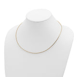14K Yellow Polished w/2in. Ext. Round Twisted Omega Necklace-WBC-SF2798-18