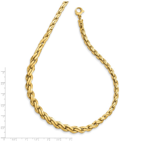 14k Polished Graduated Fancy Link 18in Necklace-WBC-SF2800-18