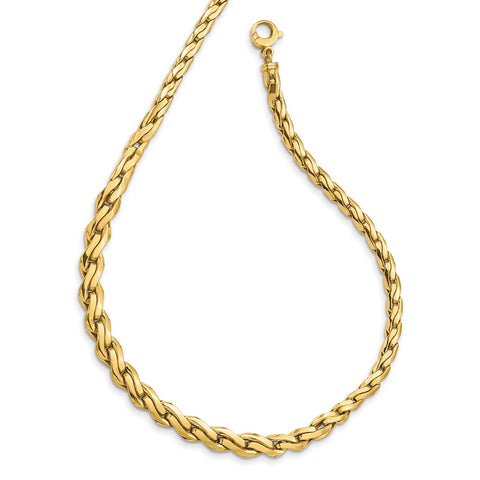 14k Polished Graduated Fancy Link 18in Necklace-WBC-SF2800-18