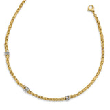 14k Two-tone Polished Twisted Fancy Link 18in Necklace-WBC-SF2801-18