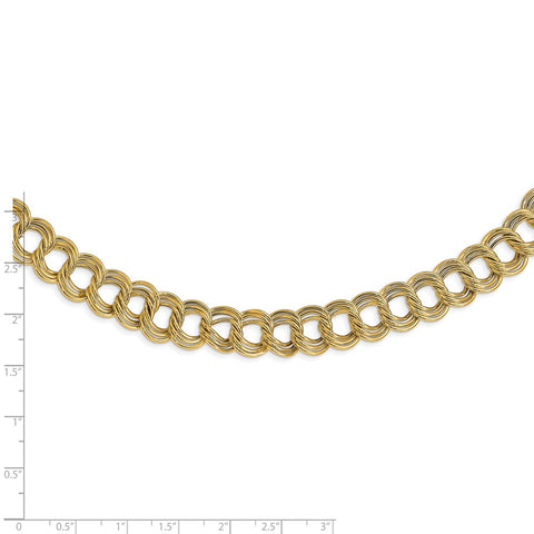 14K Polished Fancy Triple Link Necklace-WBC-SF2803-18