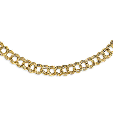 14K Polished Fancy Triple Link Necklace-WBC-SF2803-18