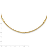 14K Polished Mesh Fancy Link Necklace-WBC-SF2807-18