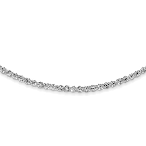 14K White Gold Polished Fancy Link Necklace-WBC-SF2812W-18.25