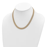 14K Brushed and Polished Basket Weave Pattern 17in Necklace-WBC-SF2814-17