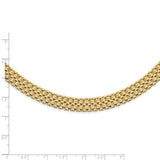 14K Brushed and Polished Basket Weave Pattern 17in Necklace-WBC-SF2814-17