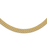 14K Brushed and Polished Basket Weave Pattern 17in Necklace-WBC-SF2814-17