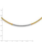 14K & White Rhodium D/C Twisted Fancy Necklace-WBC-SF2816-18