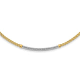 14K & White Rhodium D/C Twisted Fancy Necklace-WBC-SF2816-18