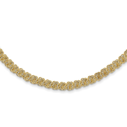 14K Polished Fancy Link Necklace-WBC-SF2829-18