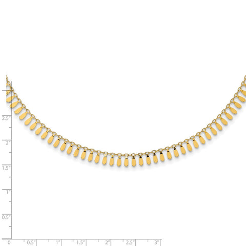 14K Polished Fancy w/2 in ext. Necklace-WBC-SF2835-17.25