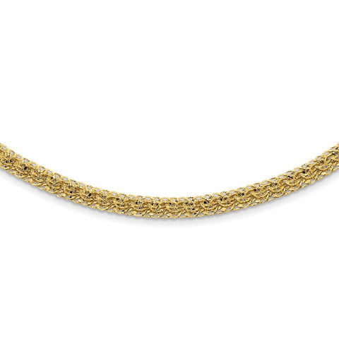 14K Polished D/C Fancy Link Necklace-WBC-SF2837-18
