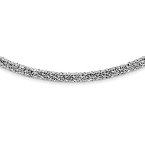 14K White Gold Polished D/C Fancy Link Necklace-WBC-SF2838-18