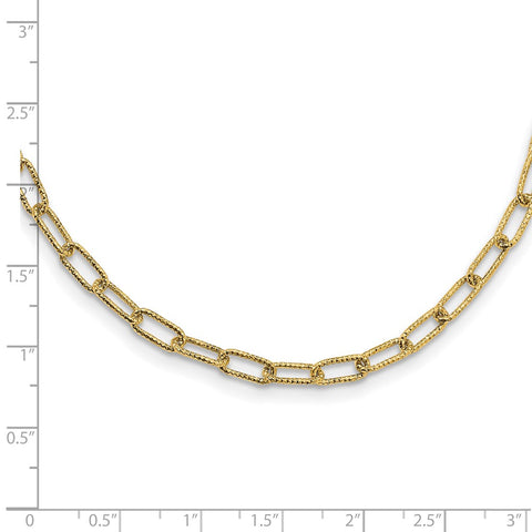 14K Textured Open Link Necklace-WBC-SF2839-18