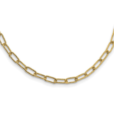 14K Textured Open Link Necklace-WBC-SF2839-18
