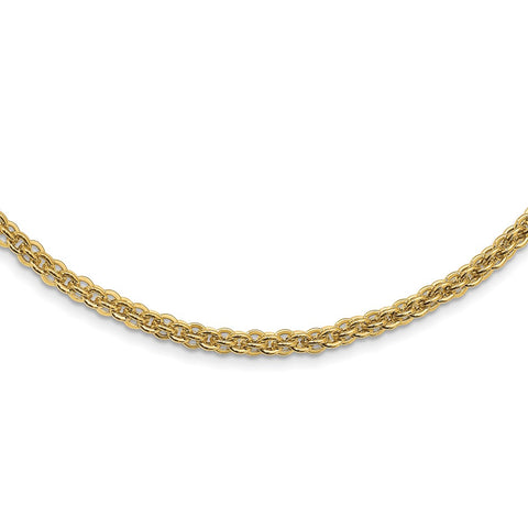 14K Polished Fancy Link Necklace-WBC-SF2840-18.5
