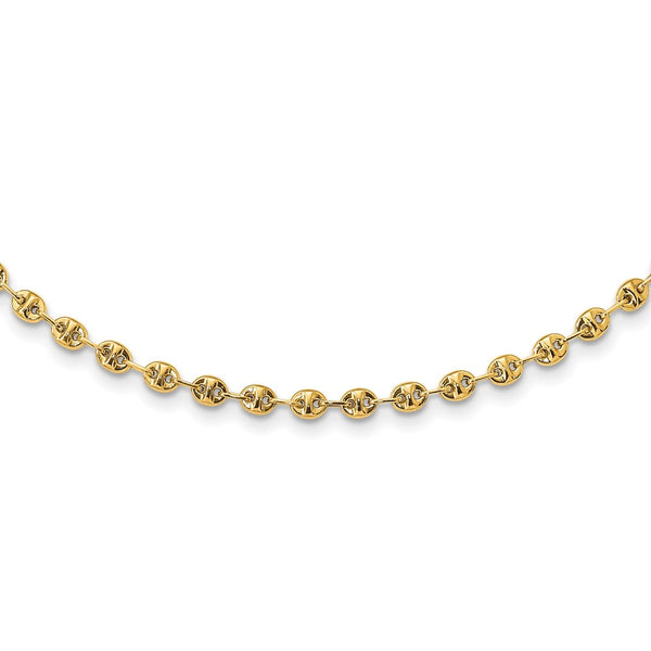 14K Polished Fancy Link Necklace-WBC-SF2844-18