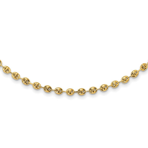 14K Polished Fancy Link Necklace-WBC-SF2844-18