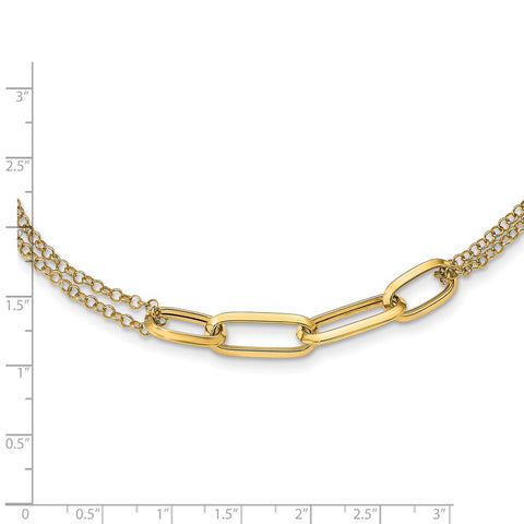 14k Polished Multi Link 17.75in Necklace-WBC-SF2848-17.75