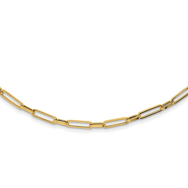 14K Polished Fancy Oval Link Necklace-WBC-SF2849-24