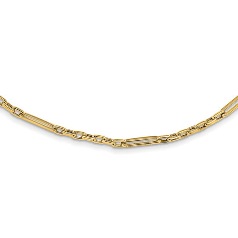 14K Polished Fancy Link Necklace-WBC-SF2853-18