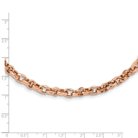 14K Rose Gold Polished Fancy Link Necklace-WBC-SF2855-18