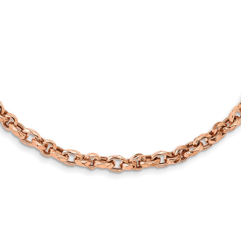 14K Rose Gold Polished Fancy Link Necklace-WBC-SF2855-18