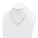 14K Polished and Textured Beaded 17in Necklace-WBC-SF2859-17