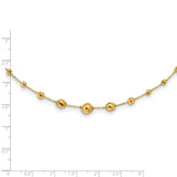 14K Polished and Textured Beaded 17in Necklace-WBC-SF2859-17