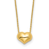 14k Polished Puffed Heart 16.5in Necklace-WBC-SF2871-16.5