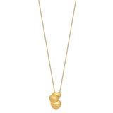 14k Polished and Satin 3 Puffed Hollow Hearts Necklace-WBC-SF2873-18