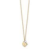 14k Two-tone Heart Lock and Key Necklace-WBC-SF2874-18