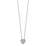 14k White Gold Diamond-cut Heart Slide Necklace-WBC-SF2881-18