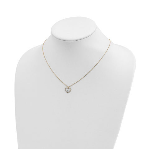 14k w/Rhodium Heart in Heart Necklace-WBC-SF2882-18