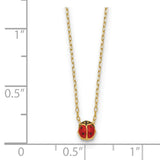 14k Polished Enameled Small Ladybug 16.5in Necklace-WBC-SF2888-16.5