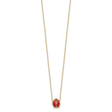 14k Polished Enameled Large Ladybug 16.5in Necklace-WBC-SF2890-16.5