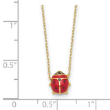 14k Polished Enameled Large Ladybug 16.5in Necklace-WBC-SF2890-16.5