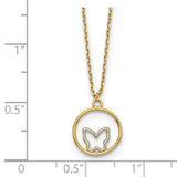 14k w/Rhodium Butterfly in Circle Necklace-WBC-SF2892-18