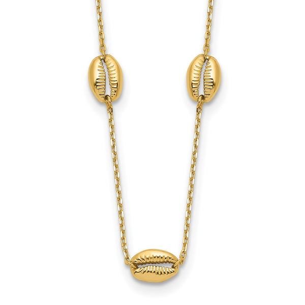 14k 5-Station Shell 18in Necklace-WBC-SF2895-18