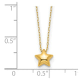 14k Polished Puffed Star 16.5in Necklace-WBC-SF2898-16.5