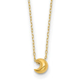 14k Polished Puffed Moon 16.5in Necklace-WBC-SF2899-16.5