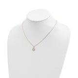 14k w/Rhodium Star in Teardrop Necklace-WBC-SF2901-18