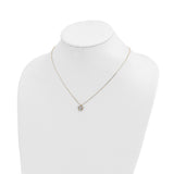 14k w/Rhodium Diamond-cut Star in Star Necklace-WBC-SF2902-18