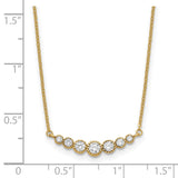 14K Polished Graduated Round CZ 17in Necklace-WBC-SF2915-17