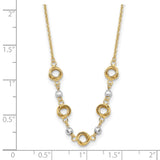 14K Two Tone 2 in Ext Polished Love Knots D/C Bead Necklace-WBC-SF2919-18